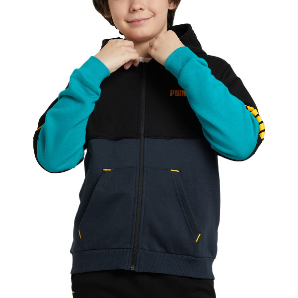 PUMA Power Colorblock Full-Zip Hooded Jacket Black/Multi – Puma > Деца > Горнища