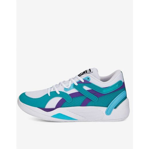 PUMA Trc Blaze Court Basketball Shoes White/Deep Aqua