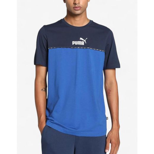 PUMA Essentials Block Tape Tee Blue