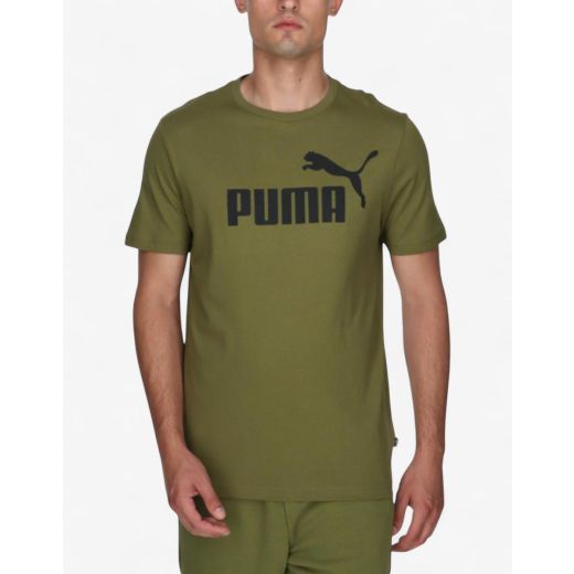PUMA Essentials Logo Tee Olive Green