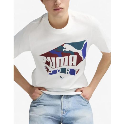 PUMA Graphics Sports Tee White/Multi