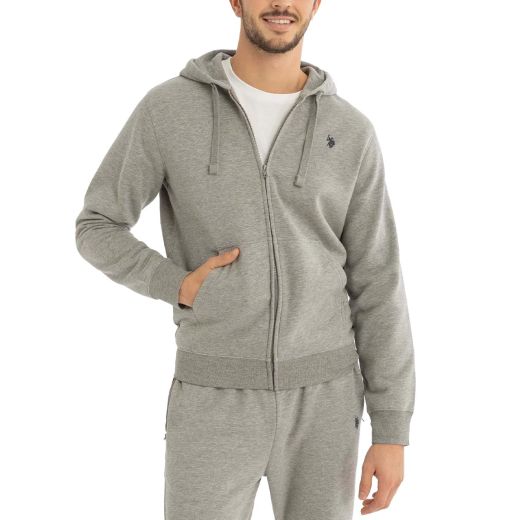 US POLO Full Zip Hooded Tracksuit Grey