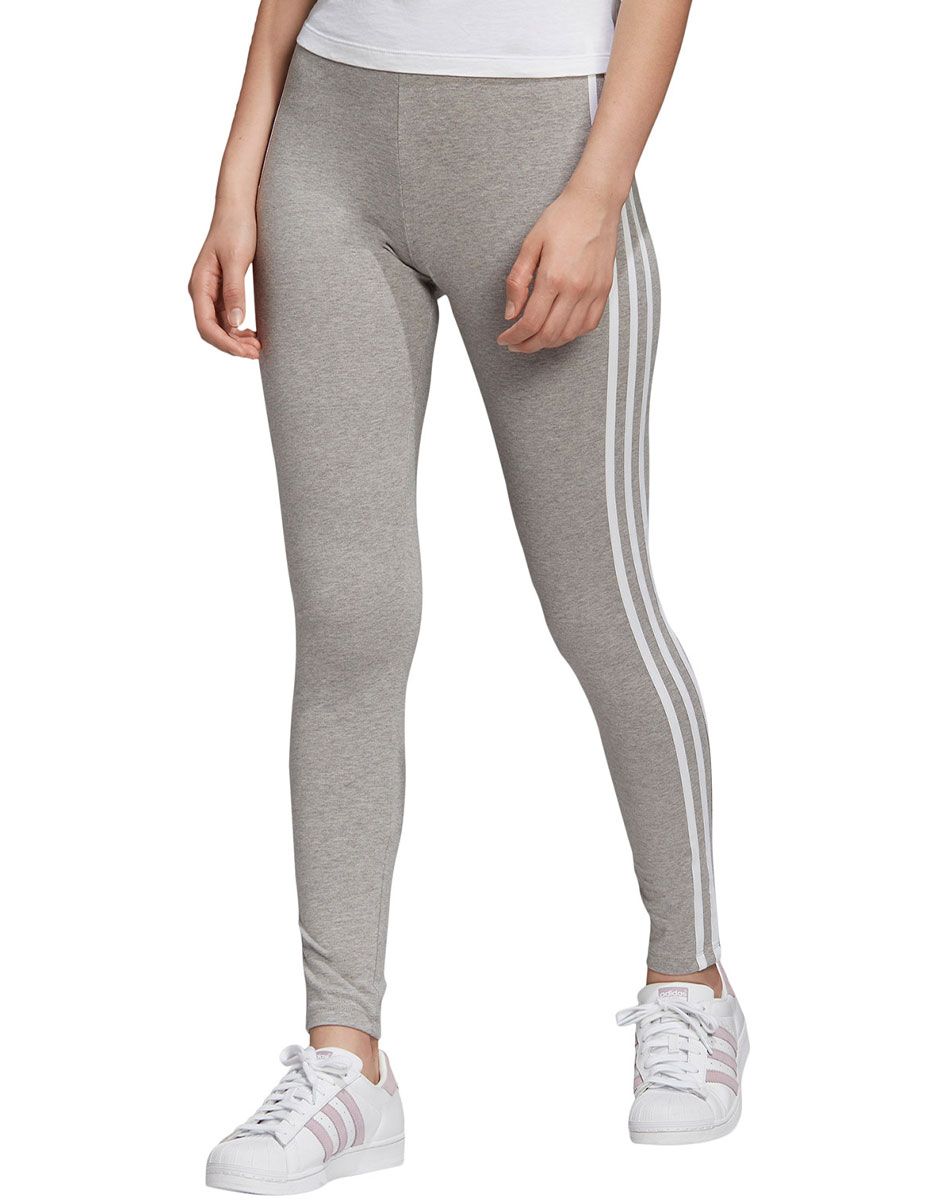 Gray adidas 3 stripe leggings clearance