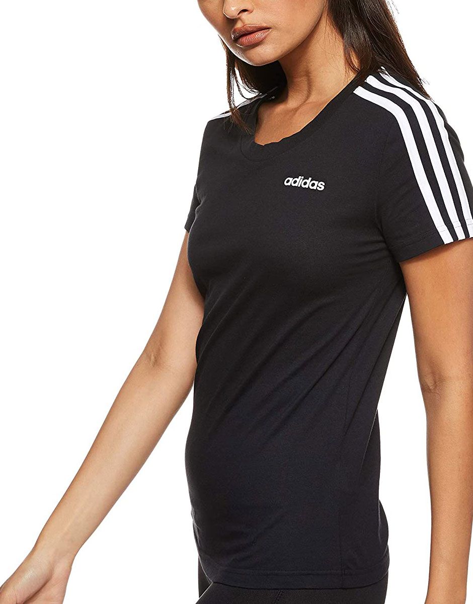 Conceit Vrouw Isaac Купи ➤ Дамска тениска ADIDAS Essentials 3 Strippes Tee Black ❱❱ В цвят  черен ❱❱ DP2362 от Dress4Less.bg