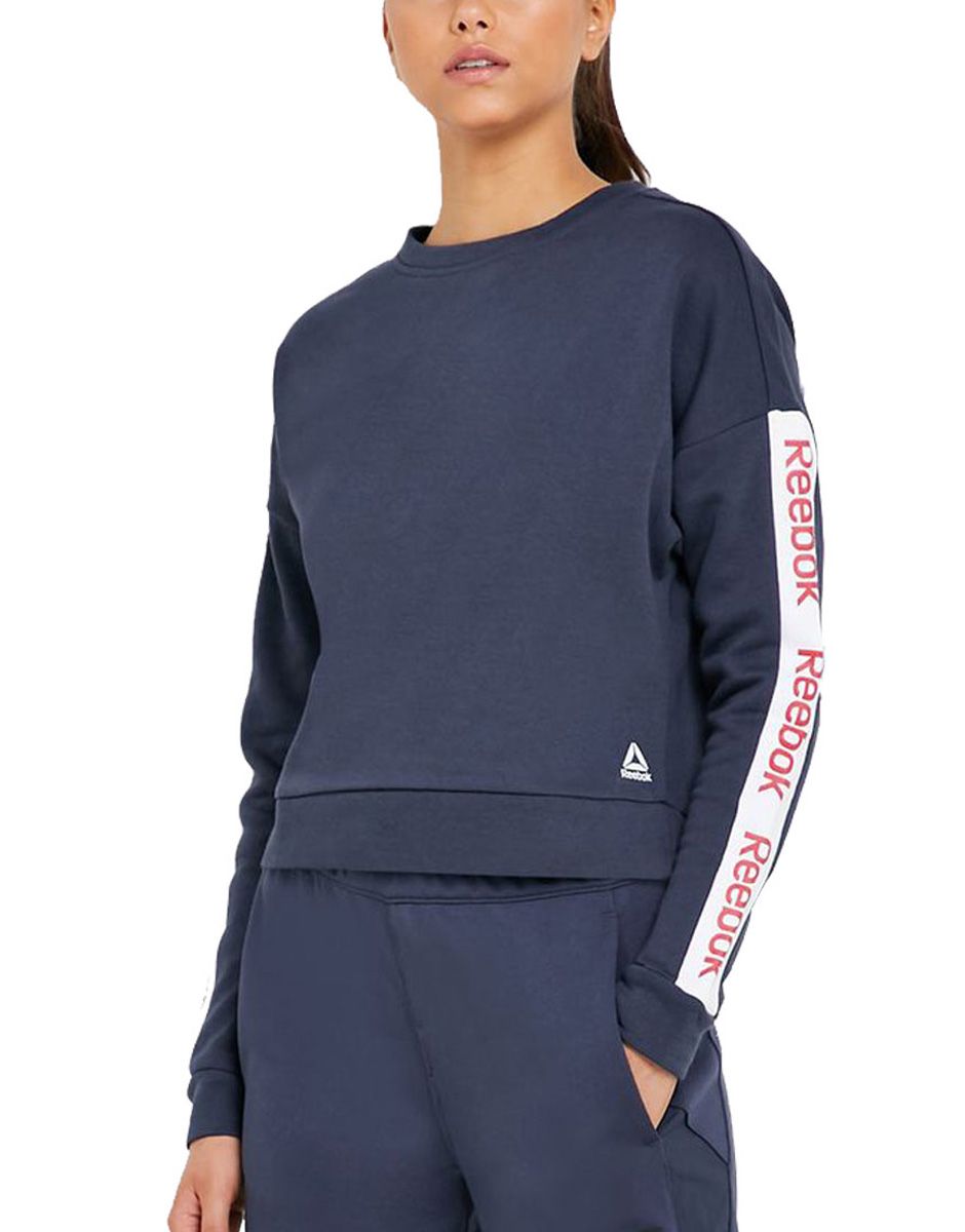 tenis eficacia Gobernar Купи ➤ Дамска блуза REEBOK Training Ess Logo Crew Sweatshirt Navy ❱❱ В цвят  син ❱❱ EK1355 от Dress4Less.bg