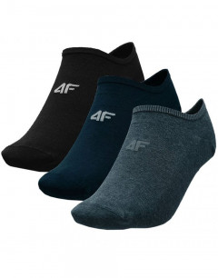 4F 3-Pack Low Cut Logo No Show Socks Multicolor