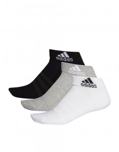 ADIDAS 3-Packs Cushioned Ankle Socks Black/Grey/White