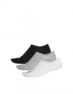 ADIDAS 3-Packs Light No Show Socks Black/Grey/White
