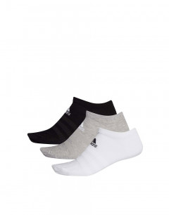 ADIDAS 3-Packs Lightweight Low Cut Socks Black/Grey/White