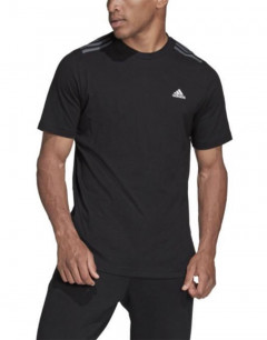 ADIDAS Badge Of Sport 3 Stripes T-Shirt Black
