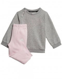 ADIDAS Sportswear Essentials Logo Crew Set Grey/Pink