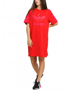 ADIDAS x Marimekko Trefoil Print Infill Tee Dress Red