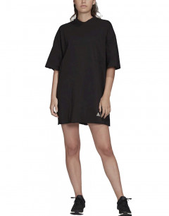 ADIDAS Recycled Cotton Oversize T-Shirt Dress Black