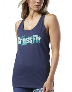 REEBOK CrossFit Print Fill Logo Tank Top Blue