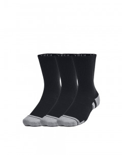 UNDER ARMOUR 3-Packs Performance Tech Crew Socks Black/Grey