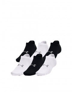 UNDER ARMOUR 6-Packs Essential No Show Socks Black/White/Grey