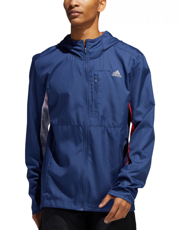 ADIDAS Own the Run Hooded Wind Jacket Ind/White