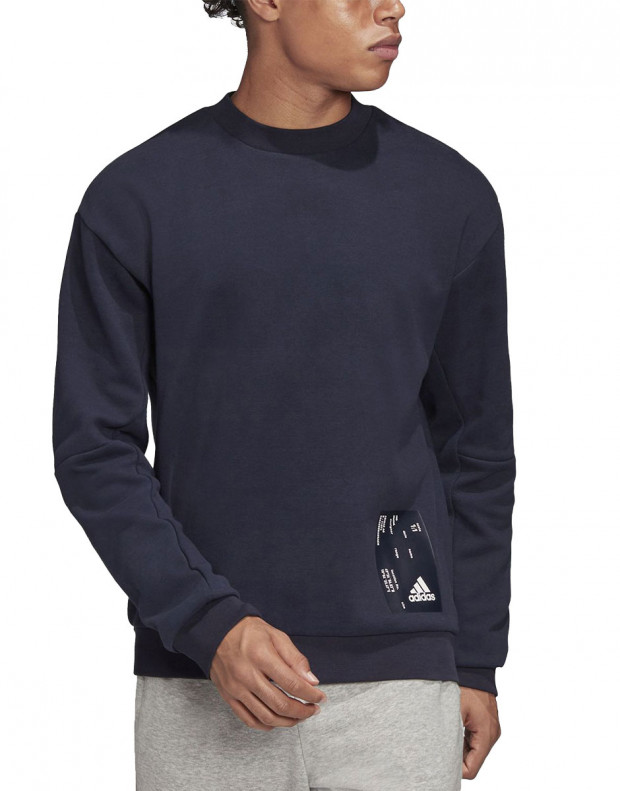ADIDAS Tech Graphic Crew Sweatshirt Navy