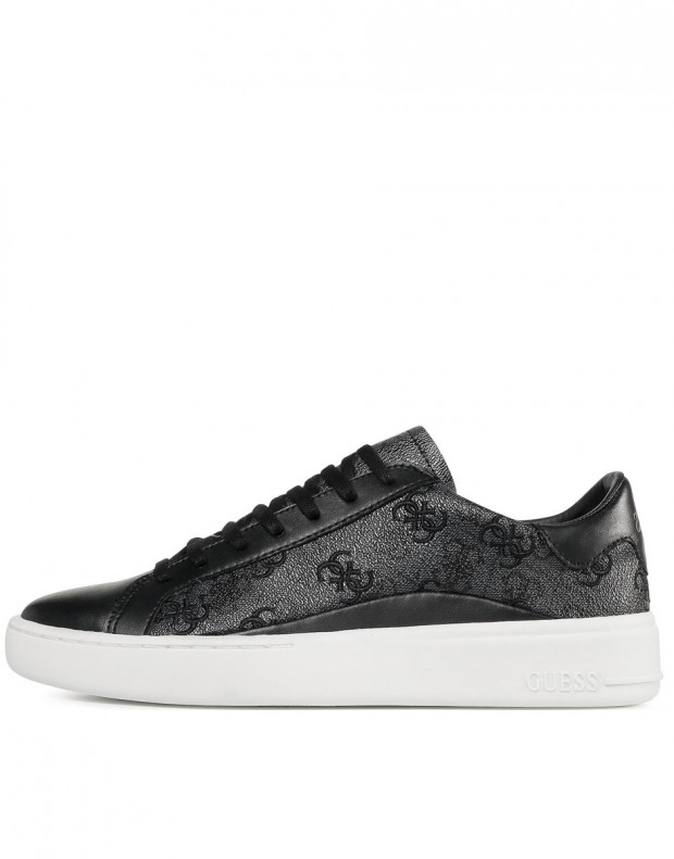 GUESS Verona Leather Stamped Trainers Black
