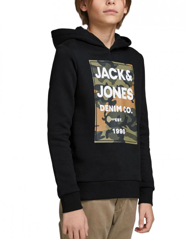 JACK&JONES Boys Logo Hoodie Black