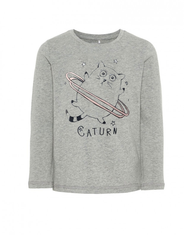 NAME IT Cat Long Sleeved Blouse Grey