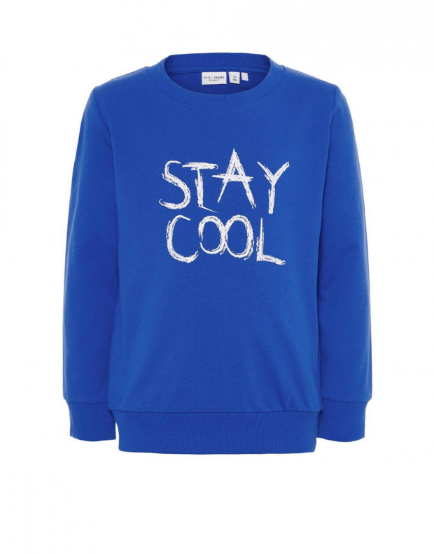 NAME IT Letter Printed Long Sleeved Blouse Blue