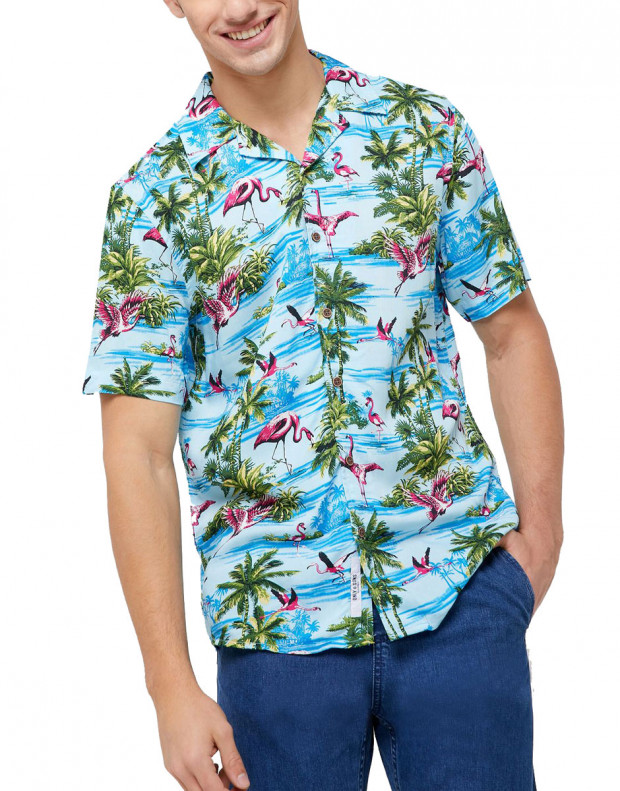 ONLY&SONS Hawaiian Print Relaxed Fit Shirt Blue