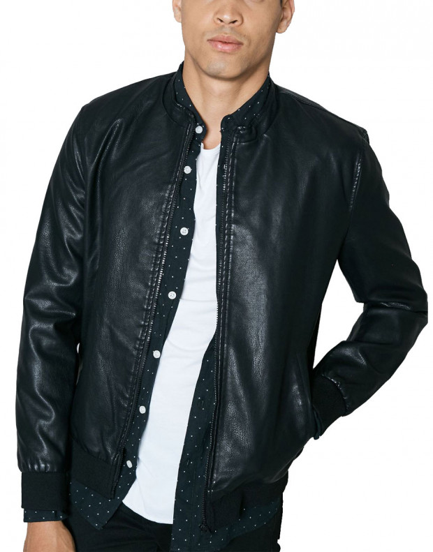 ONLY&SONS Pu Bomber Jacket Black