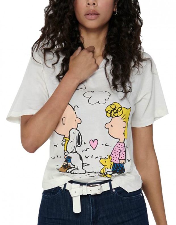 ONLY Snoopy Printed Tee White Happy