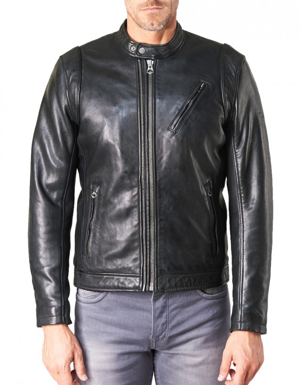 PEPE JEANS Culpeper Leather Jacket Black