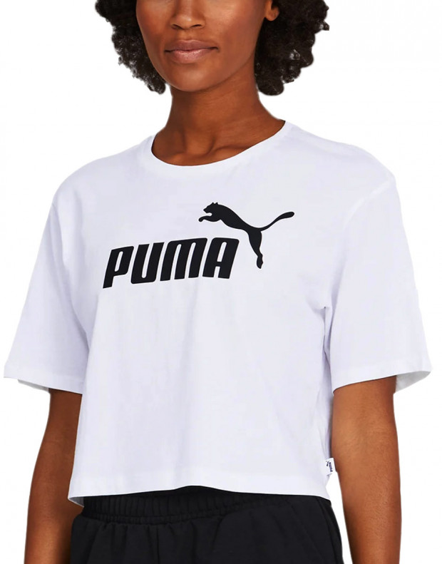 PUMA Cropped Logo Tee White 