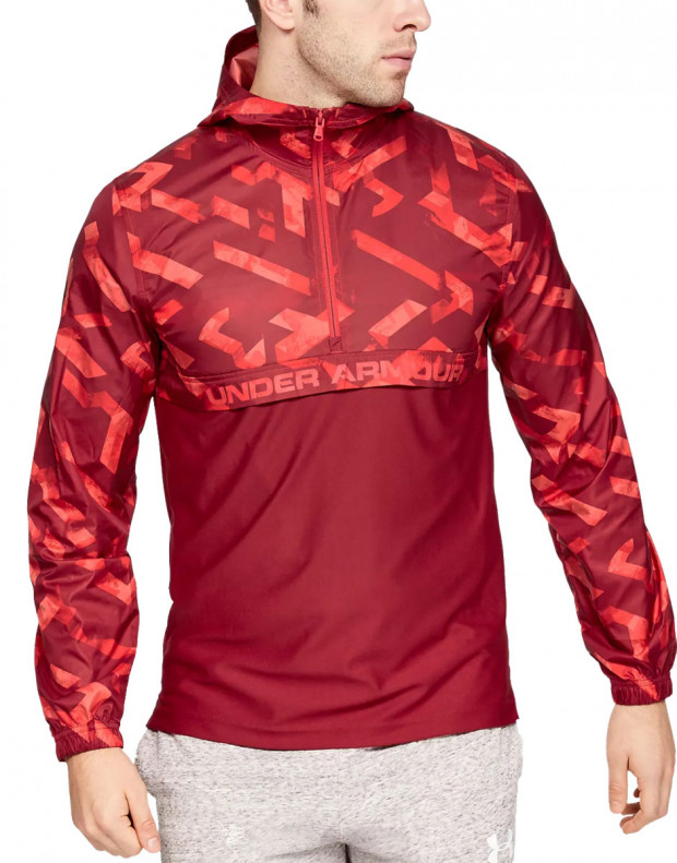 UNDER ARMOUR Sportstyle Woven 1/2 Zip Jacket Red