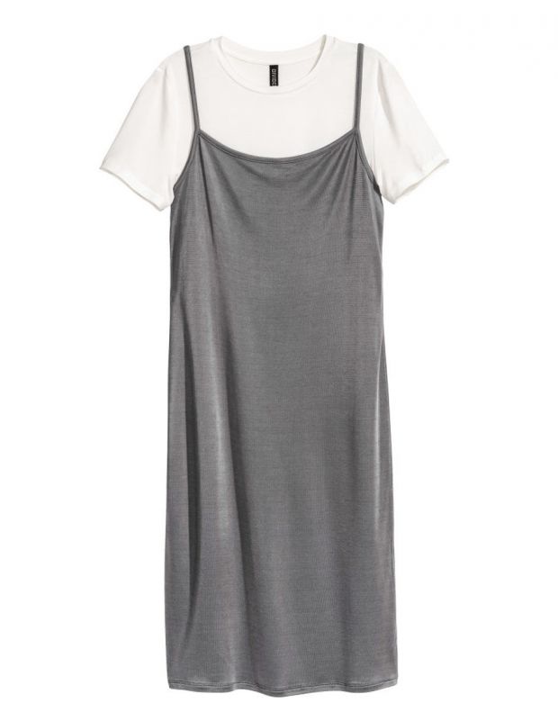 H&M Slip Dress With A Top - 6896/grey - 2