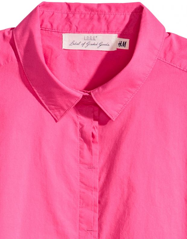 H&M Short-Sleeved Cotton Shirt Pink - 4375/pink - 4
