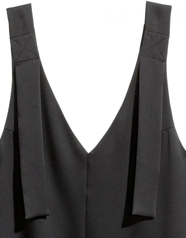 H&M Straight-Cut V-Neck Dress - 6375/black - 3