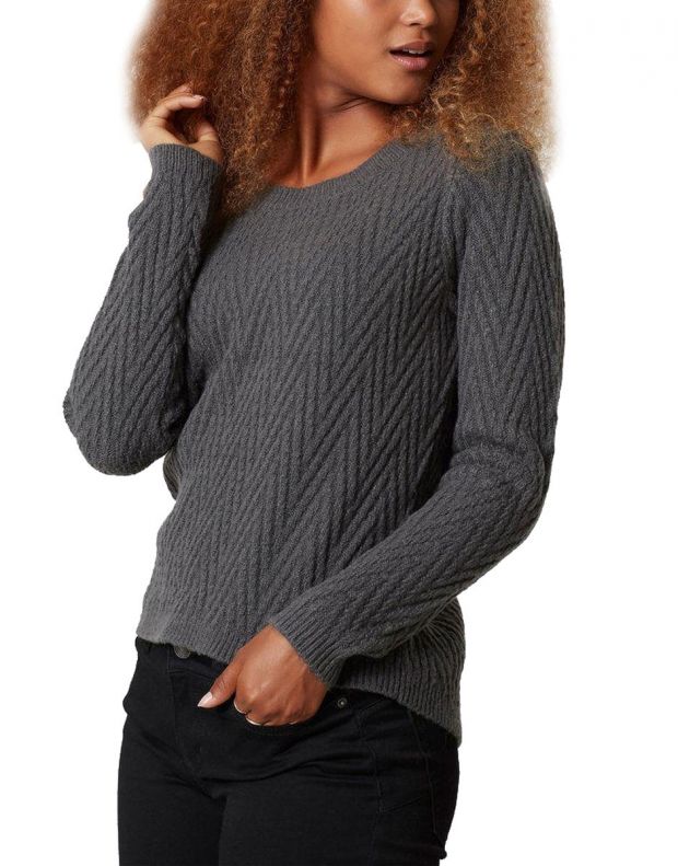 VERO MODA Long Sleeved Knitted Pullover Dark Grey - 57984/d.grey - 1
