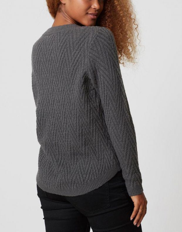 VERO MODA Long Sleeved Knitted Pullover Dark Grey - 57984/d.grey - 2