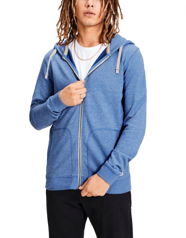 JACK&JONES Recycled Basic Zip Up Sweatshirt Blue - 27820/blue - 1