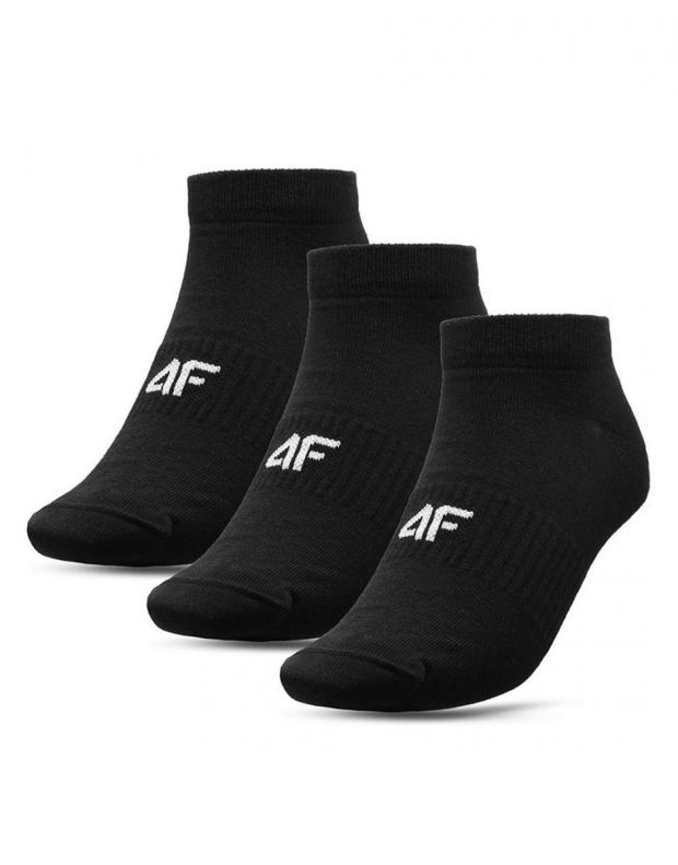 4F 3-Pack Middle Cut Socks Black H4L21-SOM006-20S+20S+20S