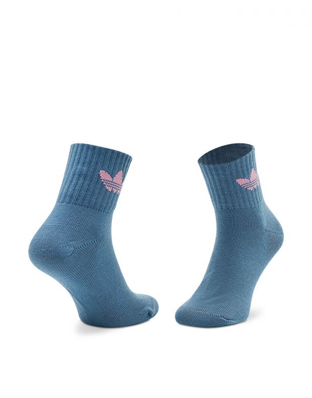 ADIDAS 3-Packs Mid-Ankle Socks White/Blue/Black - HK7187 - 3