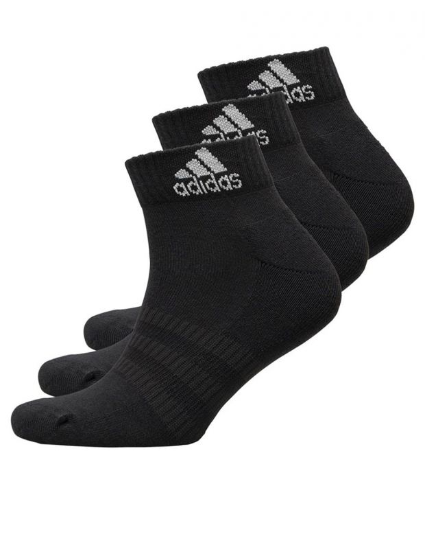 ADIDAS 3 Pairs Cushioned Ankle Socks Black - GC7310 - 1