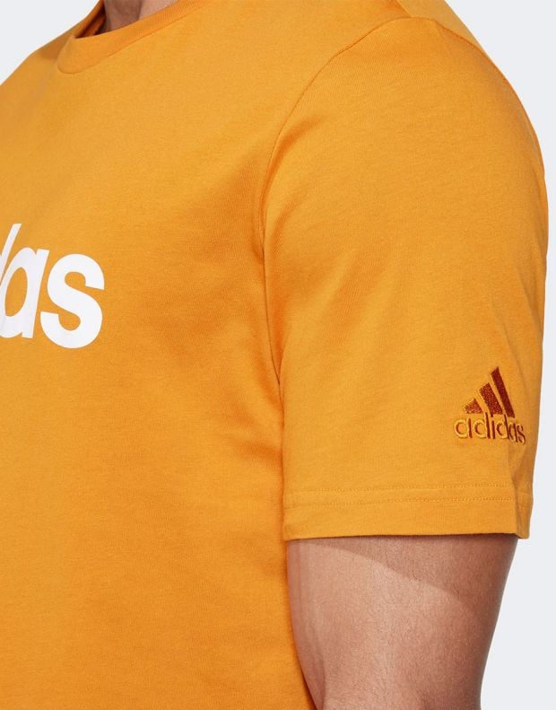 ADIDAS Essentials Embroidered Linear Logo Tee Orange - H12191 - 3