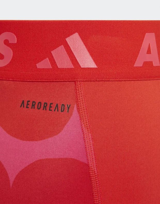 ADIDAS x Marimekko Techfit Primegreen Aeroready Leggings Red - GV2052 - 4