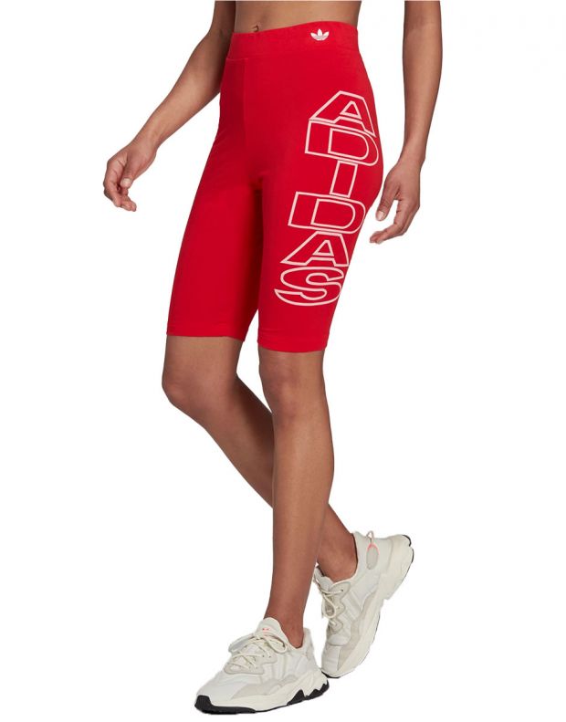ADIDAS Mid-Waist Letter Short Tights Red - H20249 - 1
