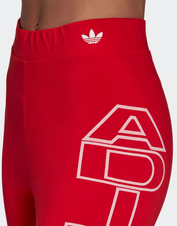 ADIDAS Mid-Waist Letter Short Tights Red - H20249 - 3