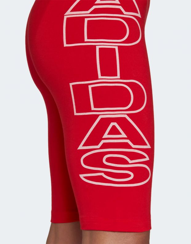 ADIDAS Mid-Waist Letter Short Tights Red - H20249 - 4