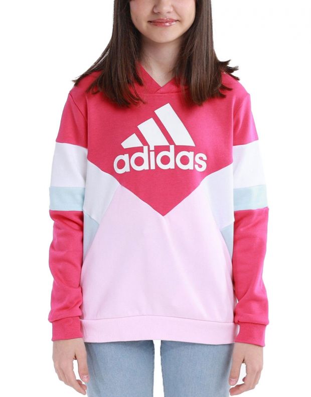 ADIDAS Sportswear Colorblock Fleece Hoodie Pink - HN8554 - 1