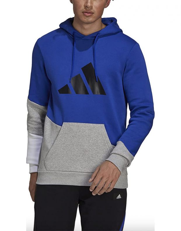 ADIDAS Sportswear Colorblock Hoodie Blue Grey - H39764 - 3