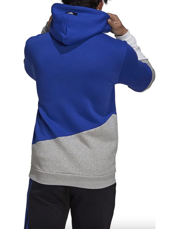 ADIDAS Sportswear Colorblock Hoodie Blue Grey - H39764 - 4