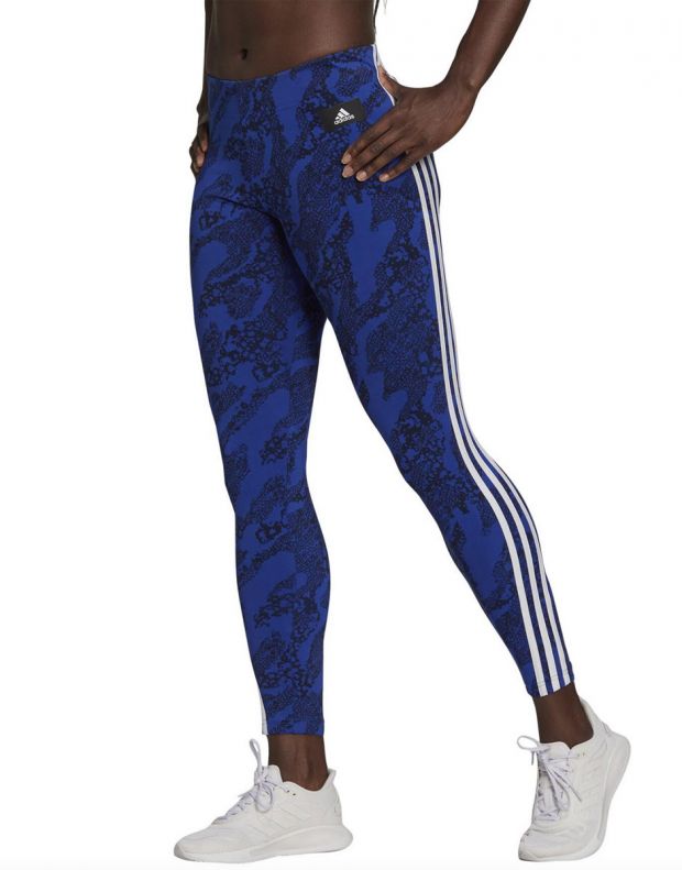 ADIDAS Sportswear Future Icons Animal Print Leggings Blue Print - HA5703 - 1